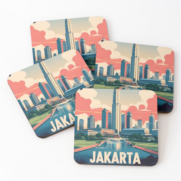 Item preview, Jakarta Indonesia Vintage Travel Tourism designed and sold by TravelersGems.