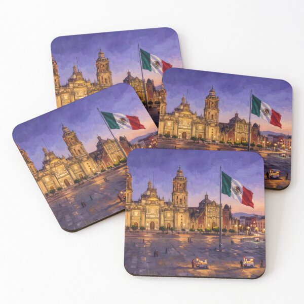 Item preview, The Zócalo at Dusk Mexico City designed and sold by RedPeaStudio.