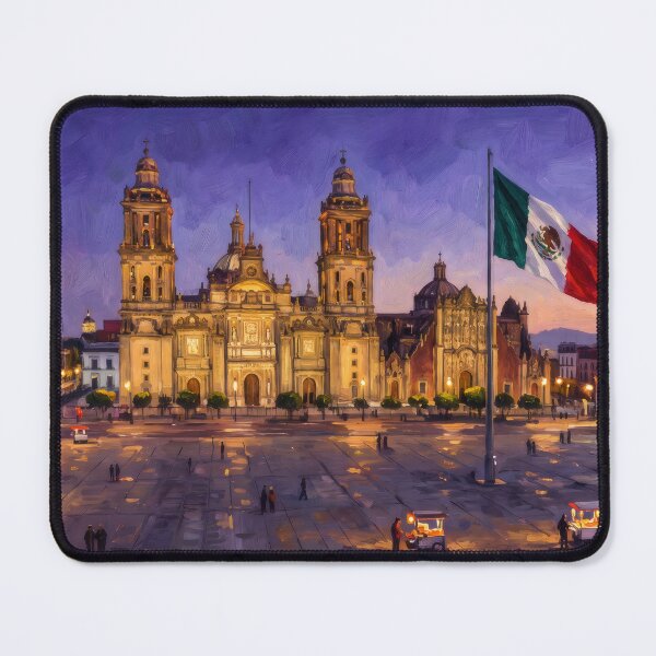 Item preview, The Zócalo at Dusk Mexico City designed and sold by RedPeaStudio.