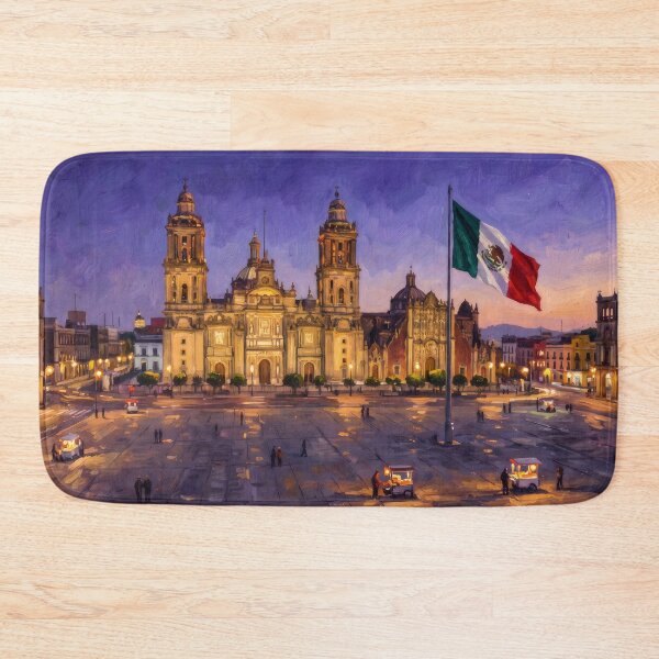 Item preview, The Zócalo at Dusk Mexico City designed and sold by RedPeaStudio.
