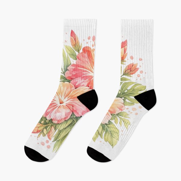 Item preview, Watercolor Tropical Hibiscus Bouquet | Watercolor Tropical Floral Art | Botanical Flower Illustration designed and sold by IamNolmo.