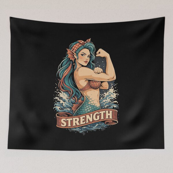 Item preview, Strong mermaid: Mermaid shows off her muscles at the gym designed and sold by Pineapple-Tree.