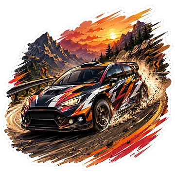 Artwork thumbnail, Mountain Rally Car | Dynamic Racing Sticker by blossomfun