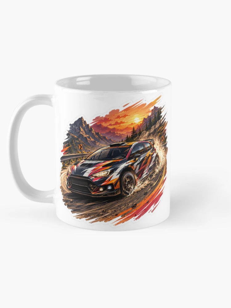 Thumbnail 5 of 6, Coffee Mug, Mountain Rally Car | Dynamic Racing Sticker designed and sold by blossomfun.