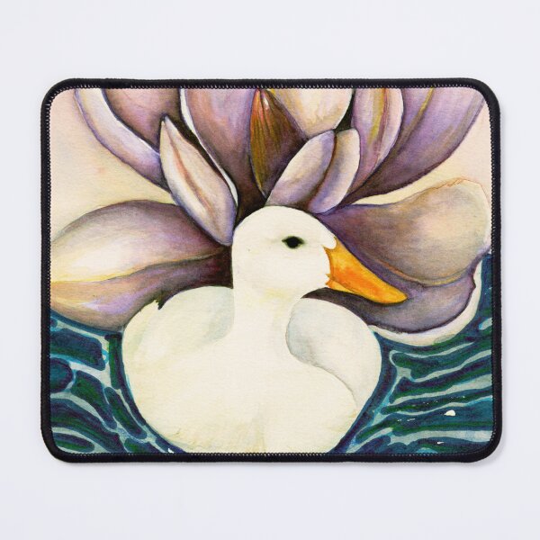 Item preview, White Duck and Lotus Pond Watercolour designed and sold by ArithraStudio.