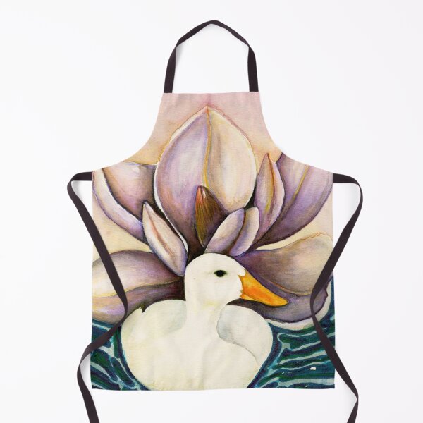 Item preview, White Duck and Lotus Pond Watercolour designed and sold by ArithraStudio.