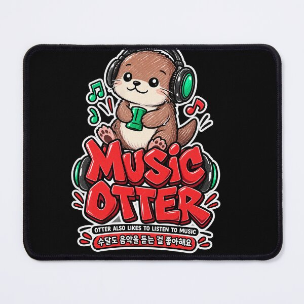 Item preview, Cute Music Otter - Listening to Music Korean designed and sold by SeoulVibeStudio.