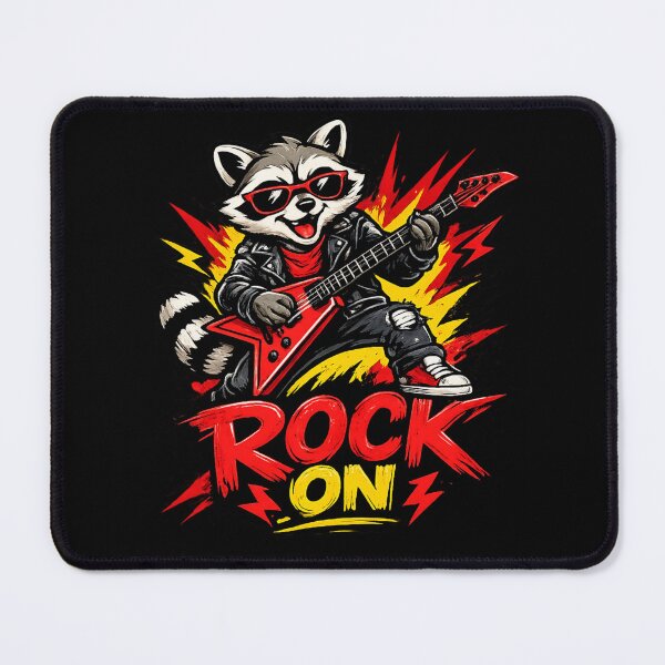 Artikelvorschau, Rock On Raccoon – E-Gitarren-Rockstar-Design entworfen und verkauft von ArtisticHeart21.