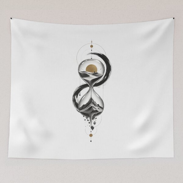 Item preview, Hourglass Mountain — Time, Nature and Minimalist Surreal Art designed and sold by mari0n980.