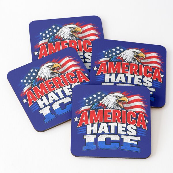 Item preview, America Hates ICE Anti Trump Eagle Resistance designed and sold by GaffaDesigns.