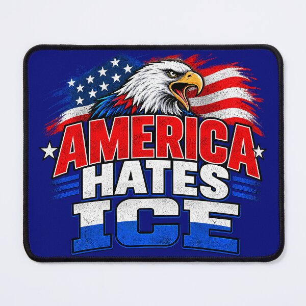 Item preview, America Hates ICE Anti Trump Eagle Resistance designed and sold by GaffaDesigns.