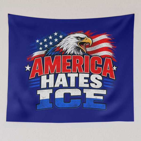 Item preview, America Hates ICE Anti Trump Eagle Resistance designed and sold by GaffaDesigns.