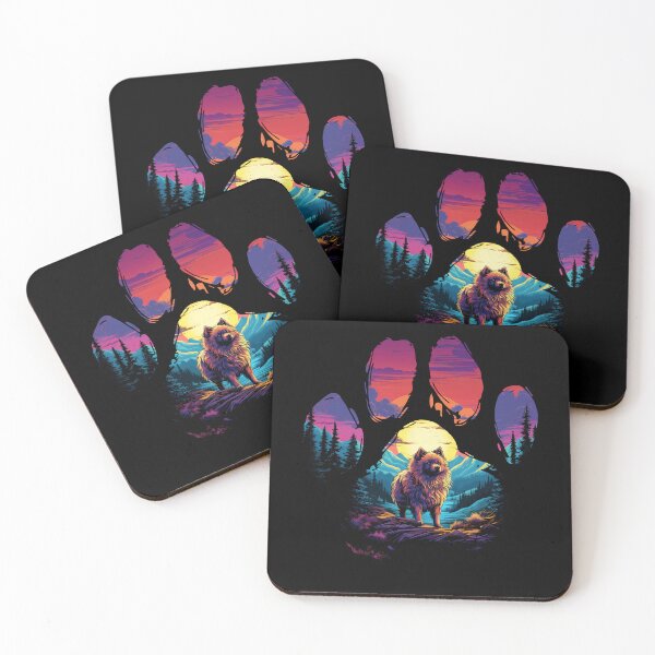 Item preview, Funny German Spitz  Paw Synthwave Mountain Tree Mom Dad Kids designed and sold by rafaeltto.
