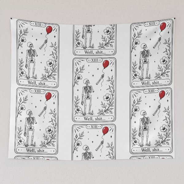 Item preview, Well Shit Skeleton Tarot Humor designed and sold by RDGNR.