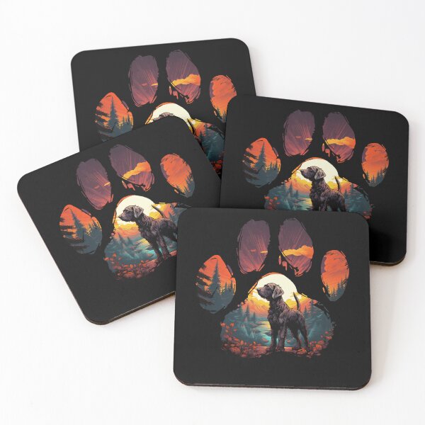 Item preview, Funny German Wirehaired Pointer Paw Synthwave Mountain Tree Mom Dad Kids designed and sold by rafaeltto.