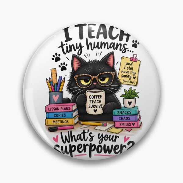 Item preview, Funny Black Cat Teacher – Coffee Teach Survive designed and sold by ArtBySylvia.