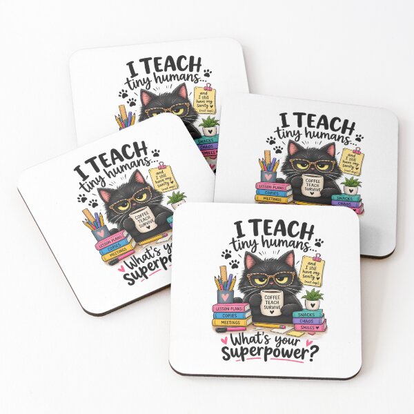 Item preview, Funny Black Cat Teacher – Coffee Teach Survive designed and sold by ArtBySylvia.