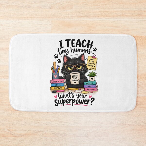Item preview, Funny Black Cat Teacher – Coffee Teach Survive designed and sold by ArtBySylvia.