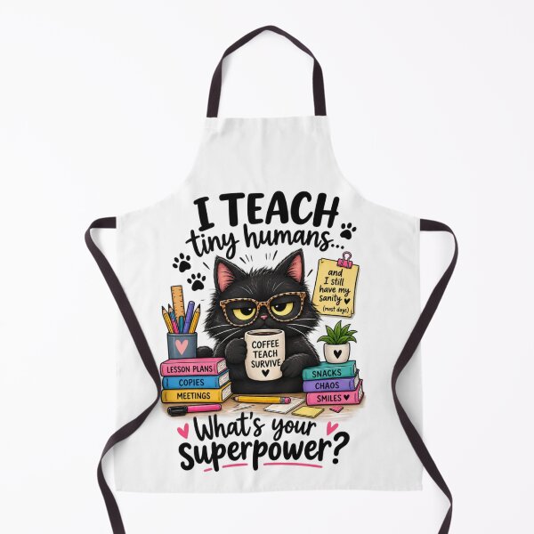 Item preview, Funny Black Cat Teacher – Coffee Teach Survive designed and sold by ArtBySylvia.