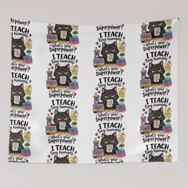 Item preview, Funny Black Cat Teacher – Coffee Teach Survive designed and sold by ArtBySylvia.