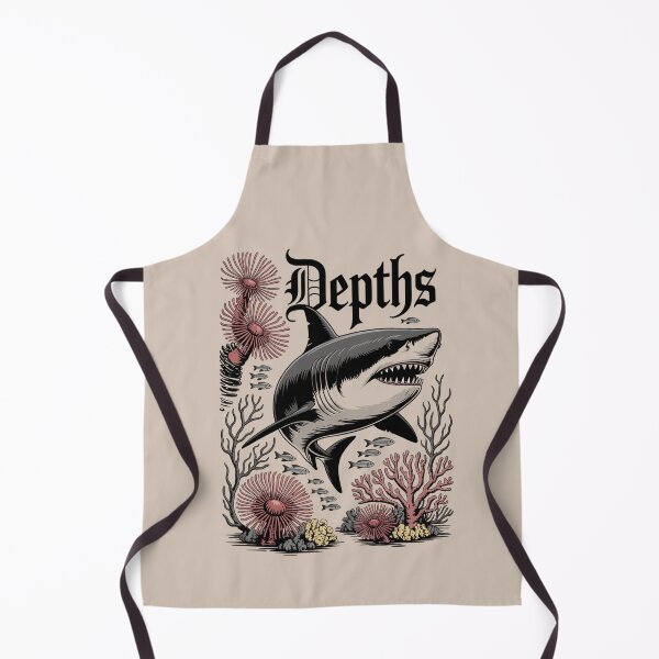 Item preview, Shark and Coral Reef Depths Illustration designed and sold by NuvoraNest.