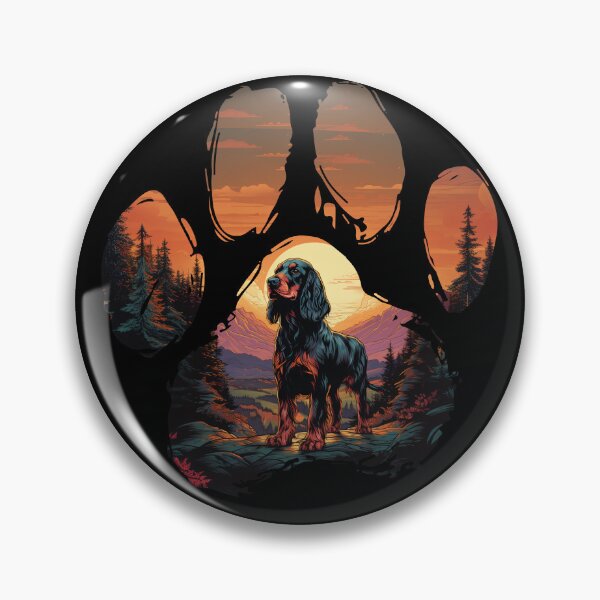 Item preview, Funny Gordon Setter Paw Synthwave Mountain Tree Mom Dad Kids designed and sold by rafaeltto.