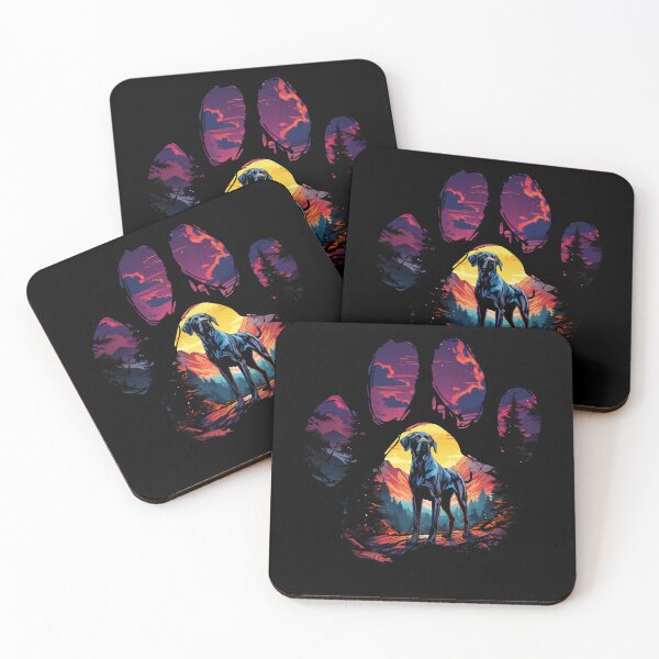Item preview, Funny Great Dane Paw Synthwave Mountain Tree Mom Dad Kids designed and sold by rafaeltto.