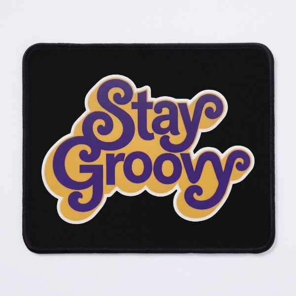 Item preview, Stay Groovy Retro 70s Die-Cut Sticker | Psychedelic Wavy Typography Decal | Vintage Aesthetic Laptop Sticker | Nostalgic Purple & Gold Sticker designed and sold by SergioMiklos.