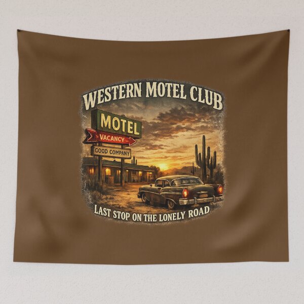 Item preview, WESTERN MOTEL CLUB – Vintage Americana Desert Motel Graphic designed and sold by Anyshca.