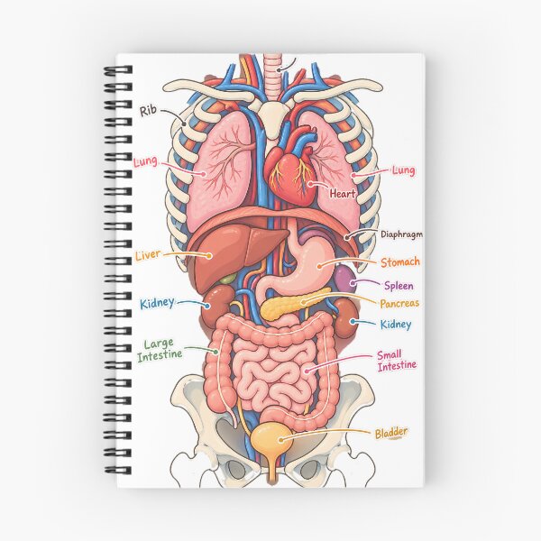 Item preview, Human Anatomy Internal Organs Labeled Diagram designed and sold by kuradoshanon.