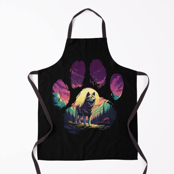 Item preview, Funny Husky Paw Synthwave Mountain Tree Mom Dad Kids designed and sold by rafaeltto.