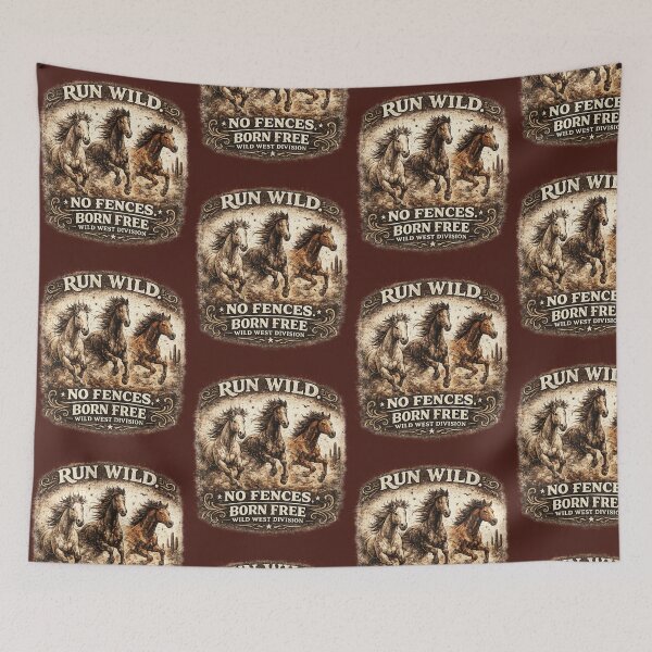 Item preview, Run Wild Vintage Horse Graphic | Wild West Cowboy Aesthetic designed and sold by Anyshca.