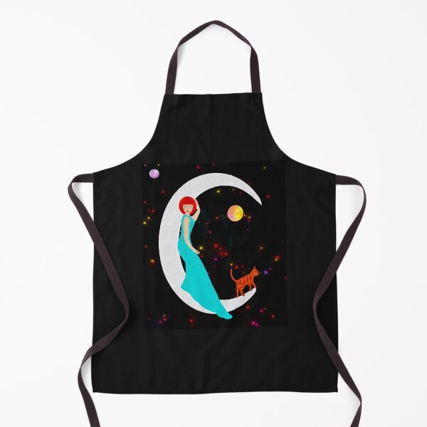 Item preview, Woman and Cat on Crescent Moon designed and sold by Elaine M Hayward .
