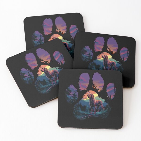 Item preview, Funny Irish Setter Paw Synthwave Mountain Tree Mom Dad Kids designed and sold by rafaeltto.