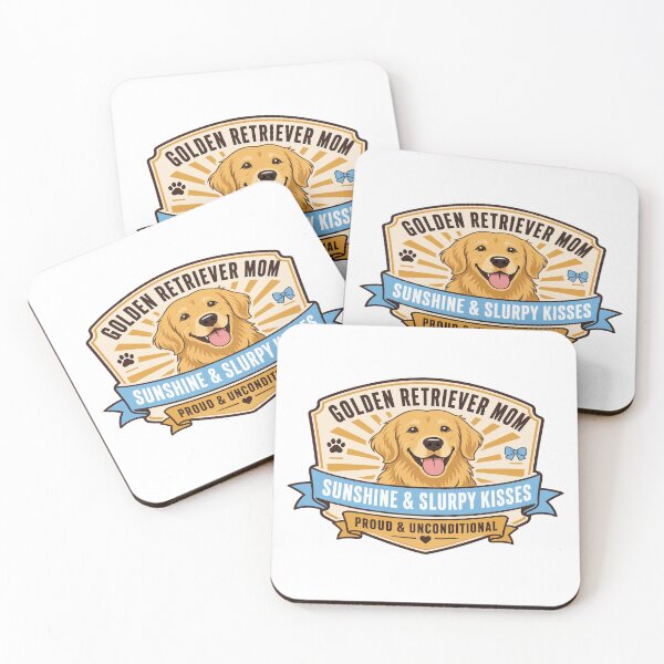 Item preview, Golden Retriever Mom — Sunshine & Slurpy Kisses Retro Badge designed and sold by Art&Fun.