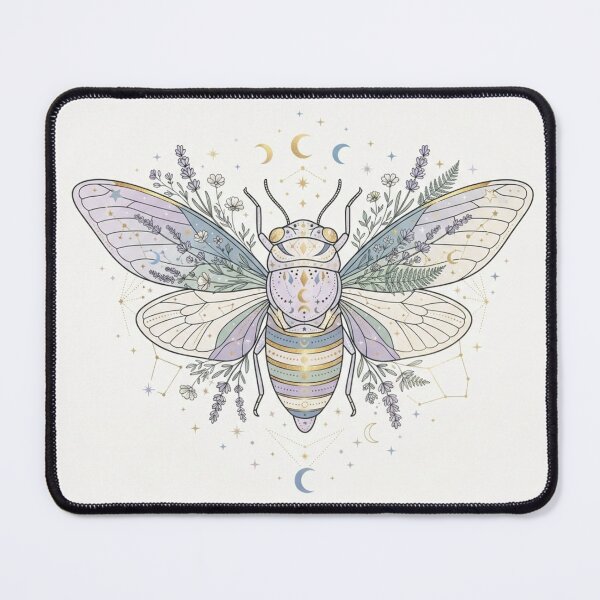Item preview,  Mystical Cicada Botanical Celestial Watercolor Art designed and sold by TheMinimalFrame.