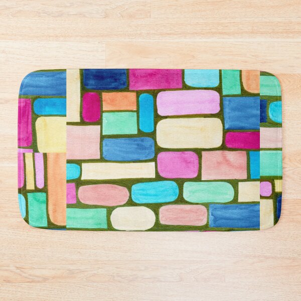Item preview, Colourful Geometric Blocks Watercolour Pattern designed and sold by ArithraStudio.