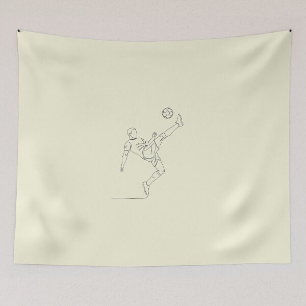 Item preview, Minimalist Line Art Soccer Player Bicycle Kick designed and sold by DripCultureLab.