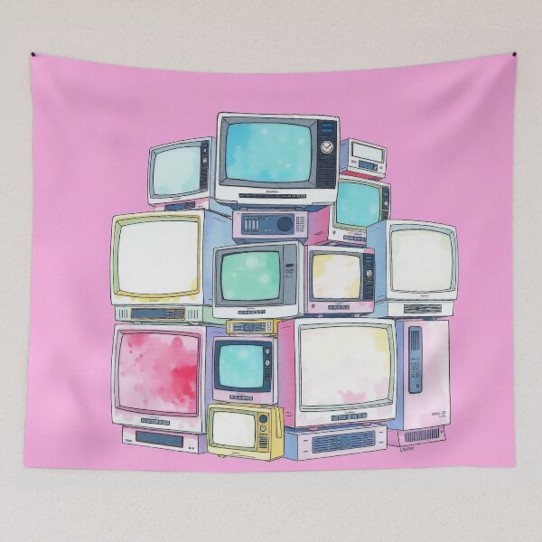 Item preview, Pastel Retro Anime TV Stack Pastel Aesthetic designed and sold by Cine8.
