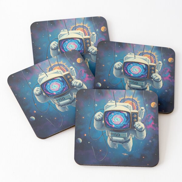 Item preview, Retro TV Astronaut Cosmic Galaxy Surreal Art designed and sold by Cine8.