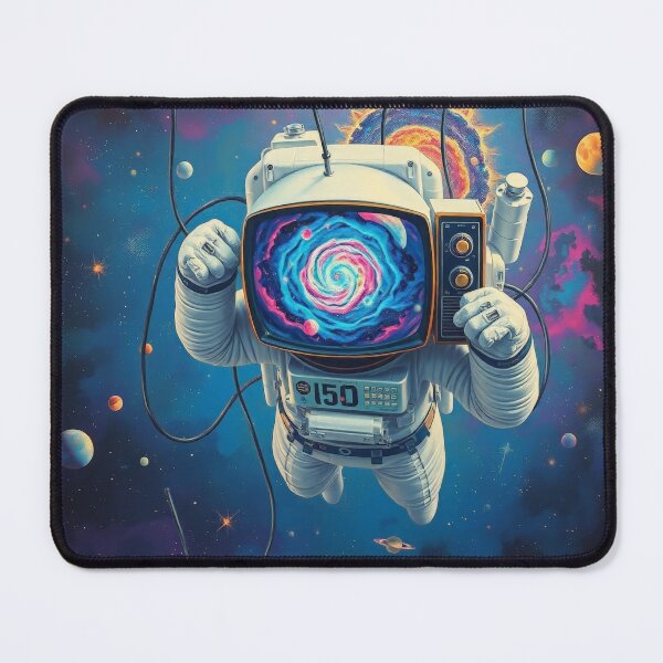 Item preview, Retro TV Astronaut Cosmic Galaxy Surreal Art designed and sold by Cine8.