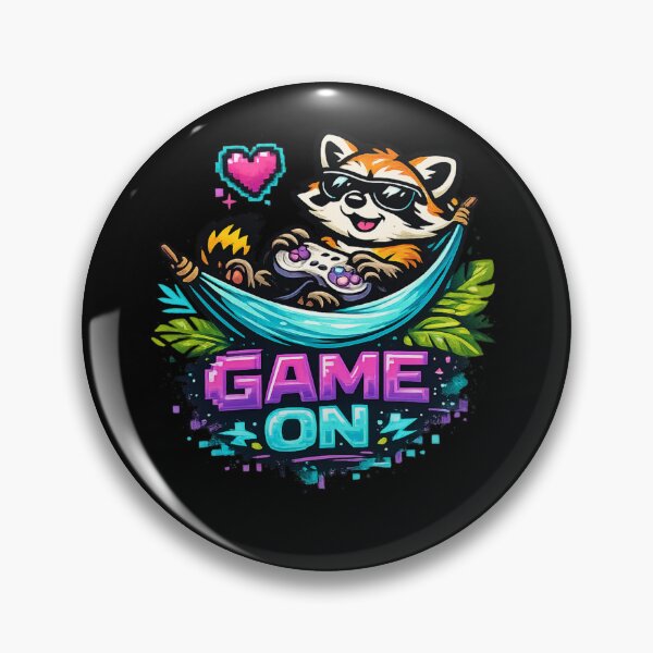 Item preview, Game On Raccoon – Gamer Vibes T-Shirt Design designed and sold by ArtisticHeart21.