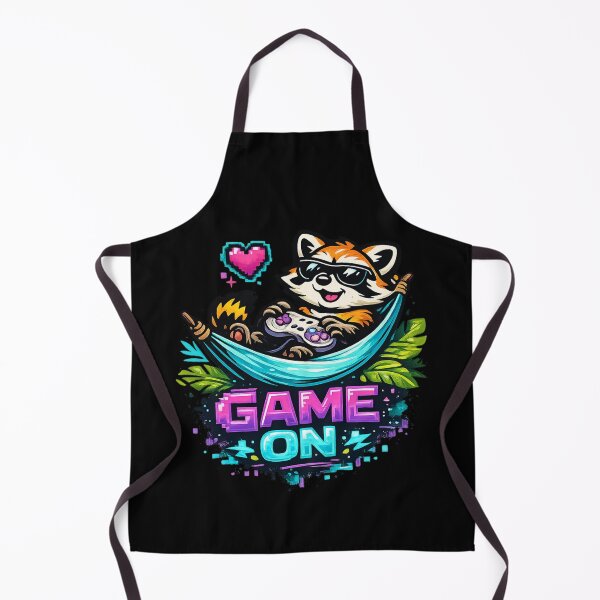 Item preview, Game On Raccoon – Gamer Vibes T-Shirt Design designed and sold by ArtisticHeart21.
