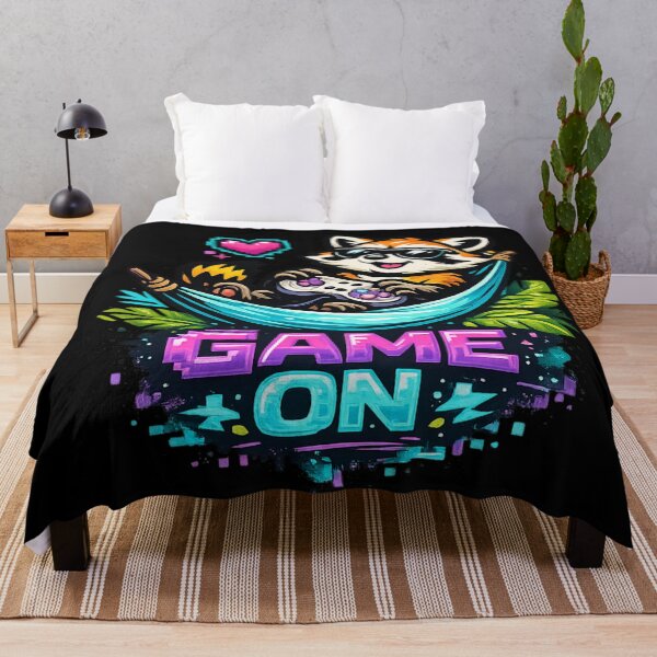 Item preview, Game On Raccoon – Gamer Vibes T-Shirt Design designed and sold by ArtisticHeart21.