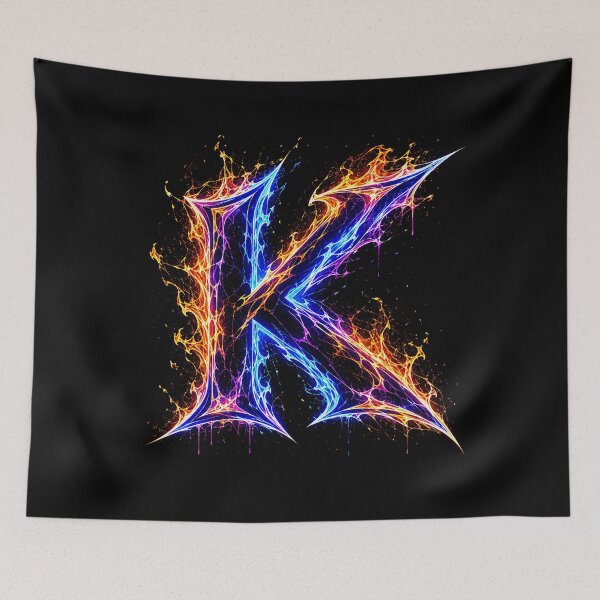 Item preview, Arcane Blaze Graffiti Letter K designed and sold by BlissBlvdShop.