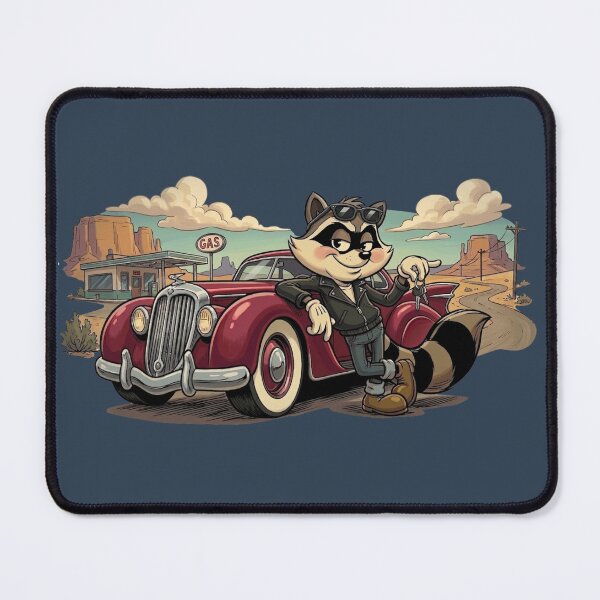 Item preview, Rascal Rocco Rebel Raccoon – Desert Drive Mayhem designed and sold by MischiefFoundry.