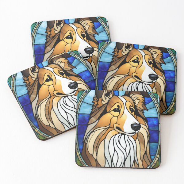 Item preview, Rough Collie Stained Glass Art Panel designed and sold by pinkal.
