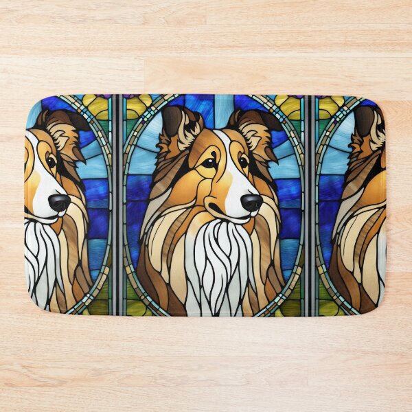 Item preview, Rough Collie Stained Glass Art Panel designed and sold by pinkal.