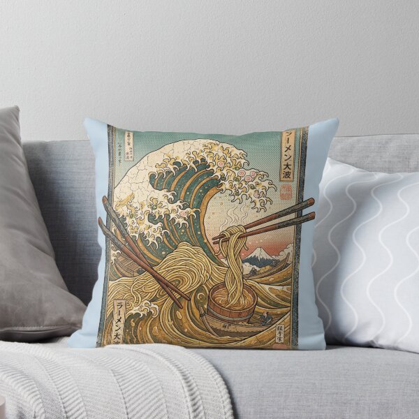 Item preview, Japanese Great Wave Off Kanagawa over a bowl of ramen noodles designed and sold by Rhu Creations.