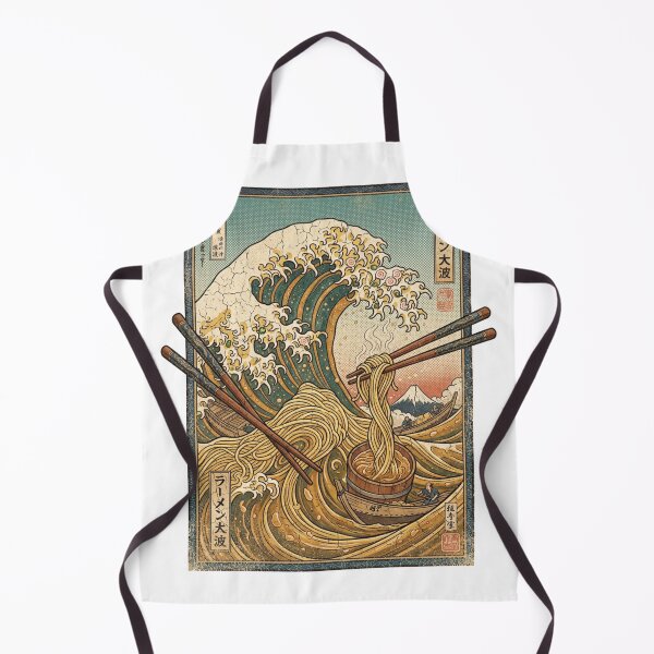 Item preview, Japanese Great Wave Off Kanagawa over a bowl of ramen noodles designed and sold by Rhu Creations.